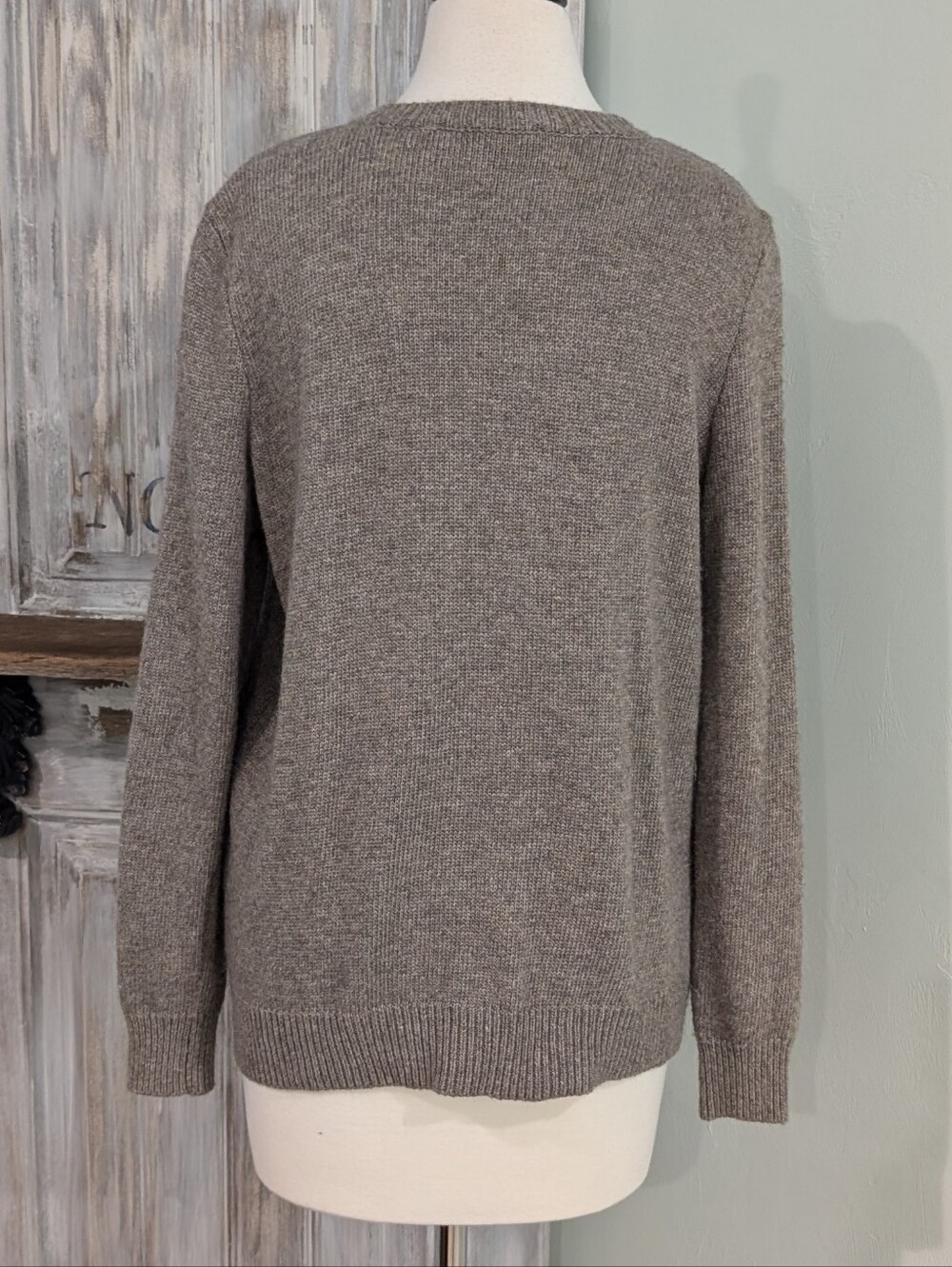 Lovestitch Gray Wrap-Front V-Neck Sweater - Picture 3 of 7